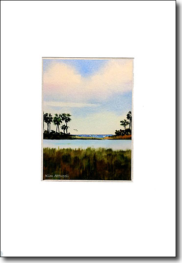 Beach and Lagoon handmade card