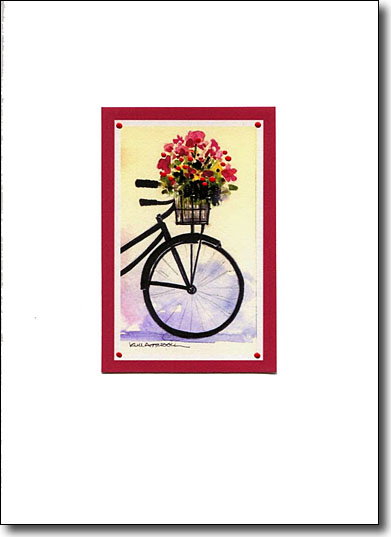 Bike Flowers handmade card