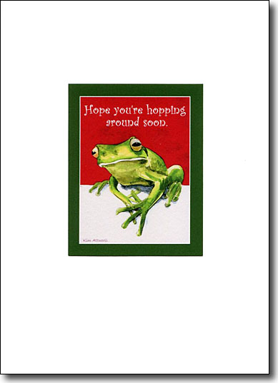 Frog on Red Hope You're Hopping image
