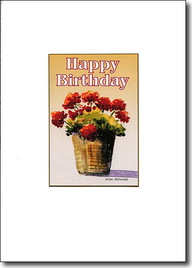 Geraniums Happy Birthday image