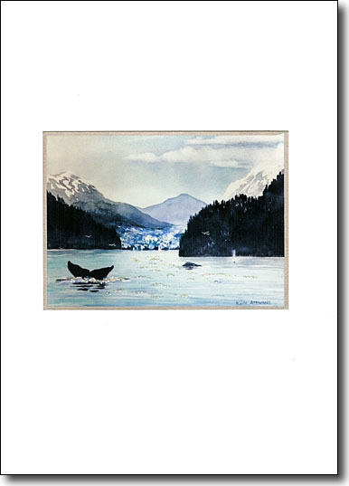 Glaciers and Whales handmade card