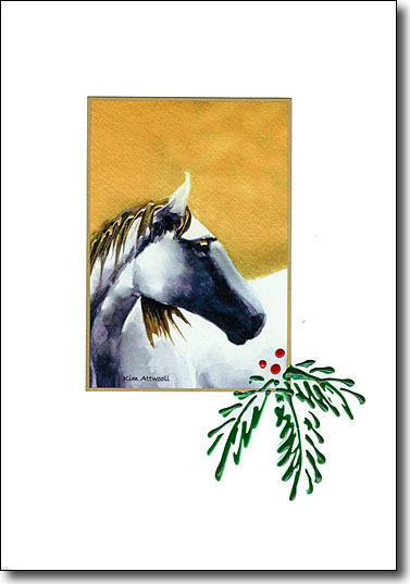 Holiday Horse Head on Gold image