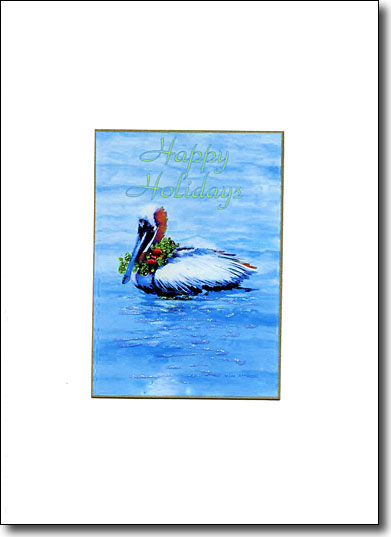 Holiday Pelican Happy Holidays image