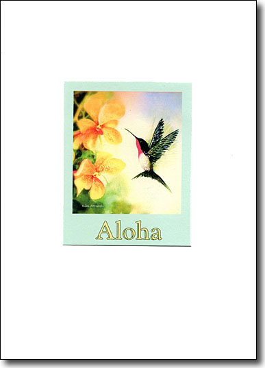 Hummingbird and Orchids Aloha