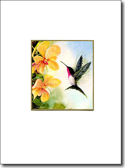 Hummingbird and Orchids image