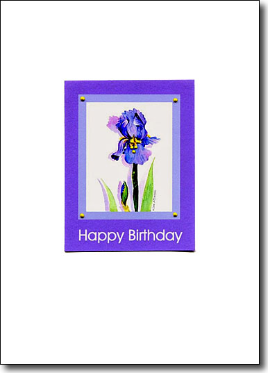 Iris in Blue Happy Birthday
