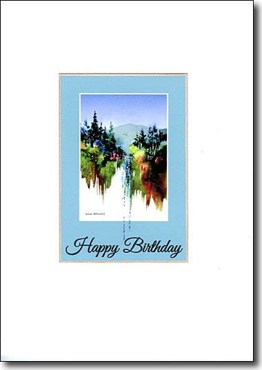 Mountain Waterfall Happy Birthday image