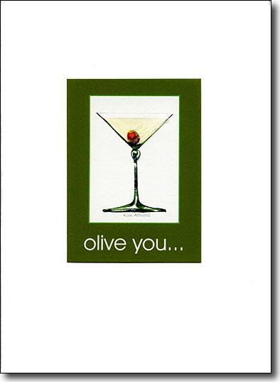 Olive You handmade card
