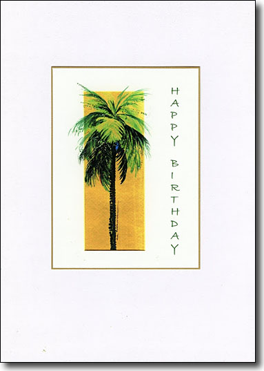 Palm on Gold Happy Birthday image