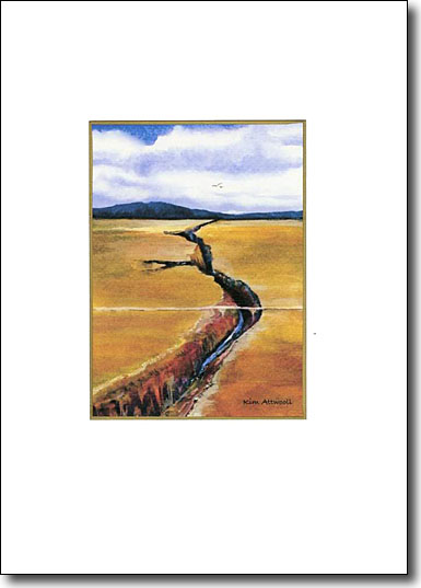 Handmade watercolor card of Rio Grande New Mexico