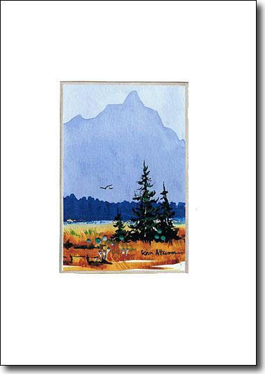 Tetons mountain range watercolor