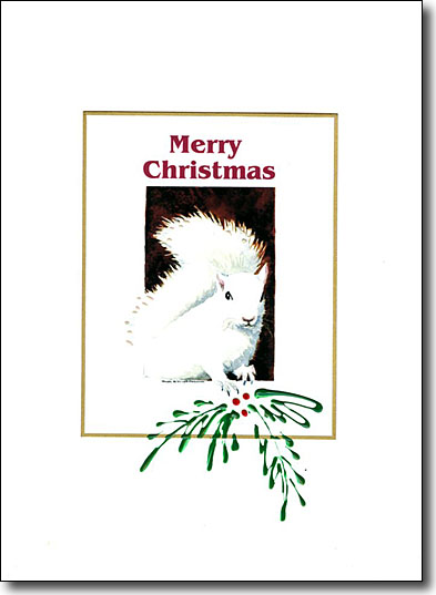 White Squirrel Merry Christmas image