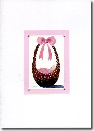 Baby in Pink Basket image