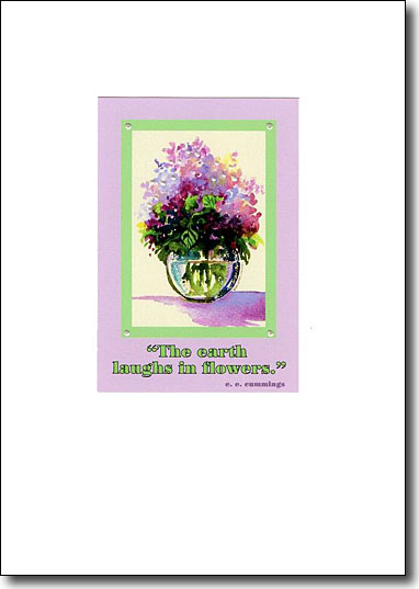 Bowl of Lilacs Earth Quote handmade card