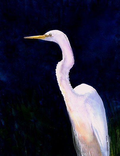egret image, handmade greeting cards