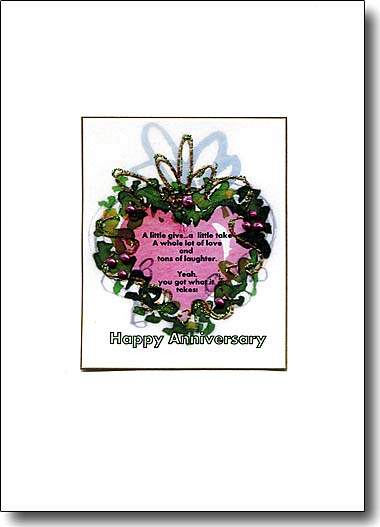 heart wreath anniversary card