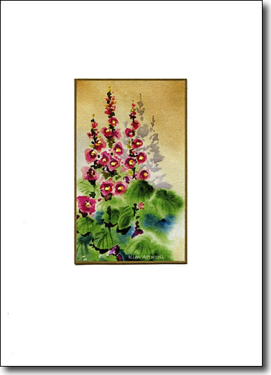 Hollyhock Shadow handmade card