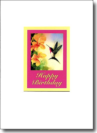 Hummingbird and Orchids image