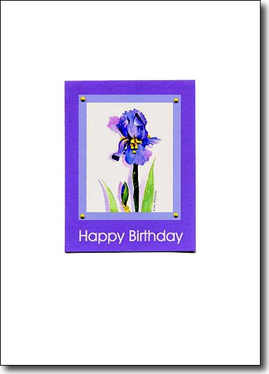 Iris in Blue Happy Birthday