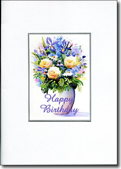 Iris and Roses Happy Birthday image