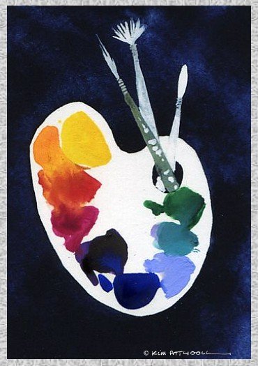 create greeting cards, artists palette image