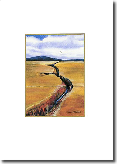 Handmade watercolor card of Rio Grande New Mexico