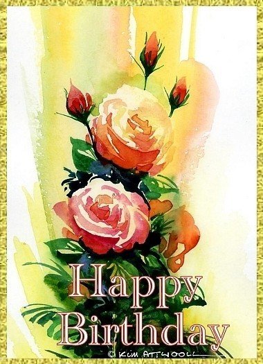 roses birthday card, free downloadable birthday cards, roses image