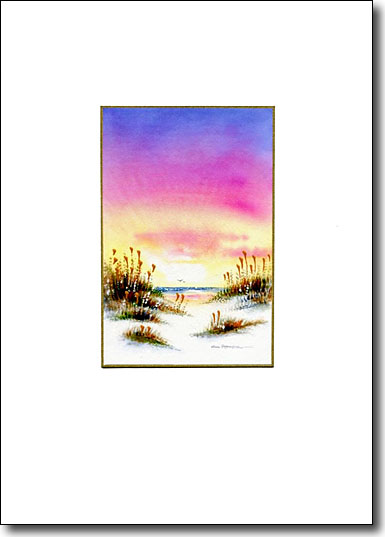 Sunrise and Sea Oats handmade card image