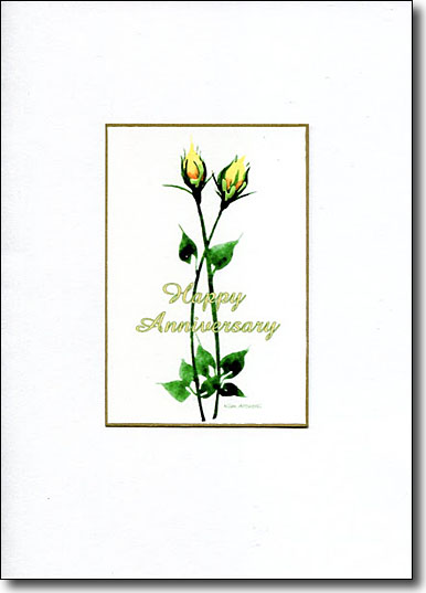 Pair of Yellow Roses Happy Anniversary image